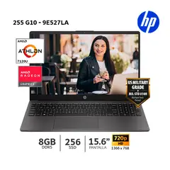 HP - Laptop 255 G10 AMD Athlon Silver 7120U-15.6″ HD-8Gb Ram DDR5-256Gb SSD-Windows-9E527LA