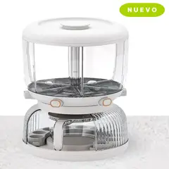 GENERICO - MENESTRERO GIRATORIO 360° DE 6 COMPARTIMENTOS CON HUEVERA BLANCO