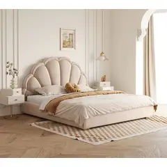 GENERICO - Cama Box Tarima + Cabecera Rosal Beige King