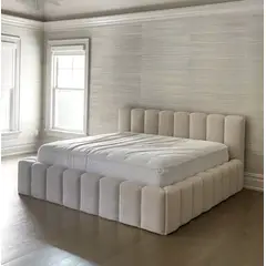 GENERICO - Cama Box Tarima + Cabecera Milo Beige 1.5 plazas