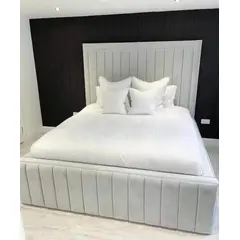 GENERICO - Cama Box Tarima + Cabecera Panel Gris 2 plazas