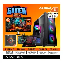 AMD - Computadora Completa Ryzen 5 5600GT RAM 16GB DISCO 500GB SSD MONITOR 24" 100HZ