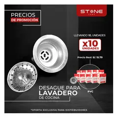 STONE - PACK DE 10 UNIDADES DE DESAGUE PARA LAVADERO