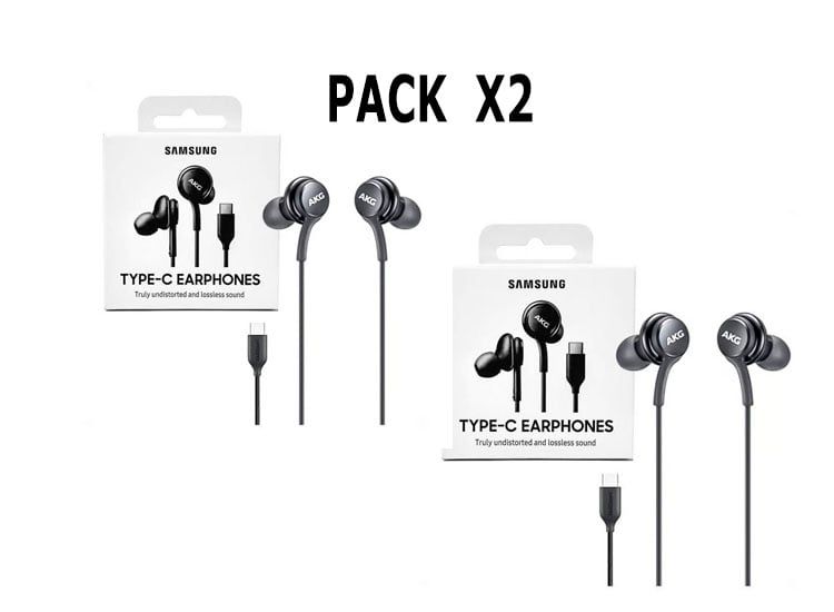 Pack X2 Audifonos AKG Tipo C Negro