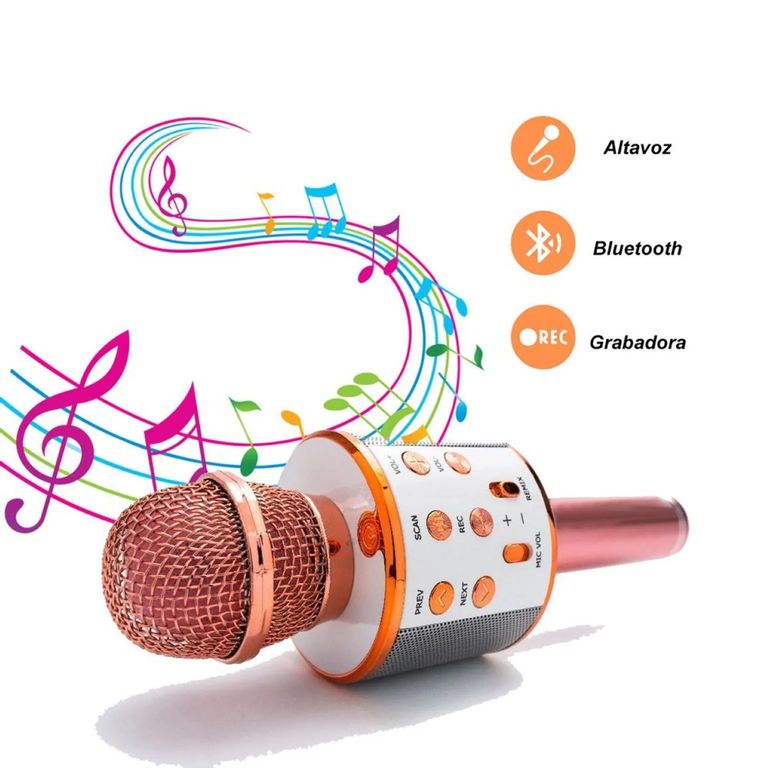 Micrófono Karaoke Inalámbrico Con Bluetooth Parlante Usb