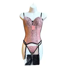GENERICO - CORSET DE ENCAJE PORTALIGAS LENCERIA BUSTIER