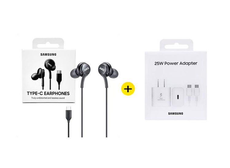 Audifonos AKG Tipo C + Cargador 25w Gan Blanco