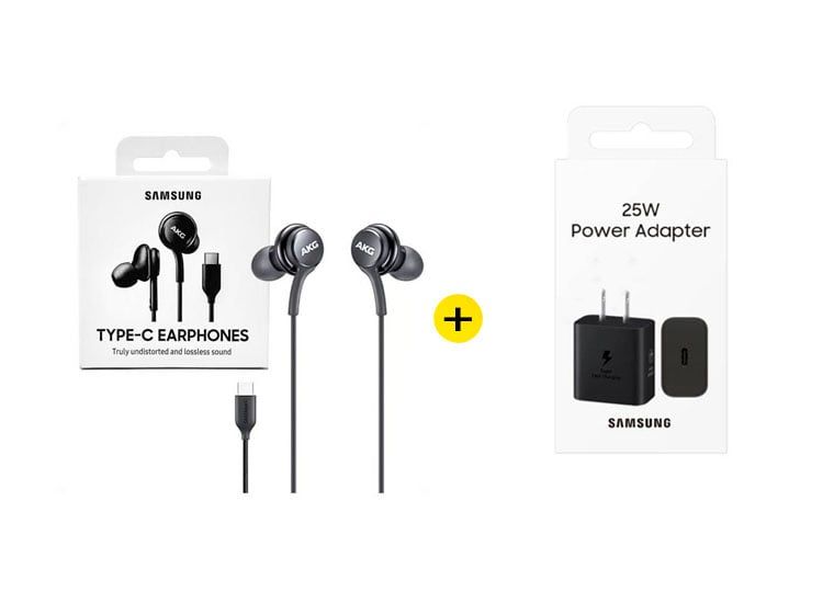 Adaptador Negro 25W Gan + Audífonos AKG Tipo C