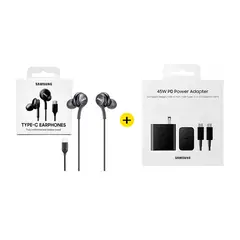 SAMSUNG - Audifonos AKG Tipo C y Cargador de 18m Negro 45W Original