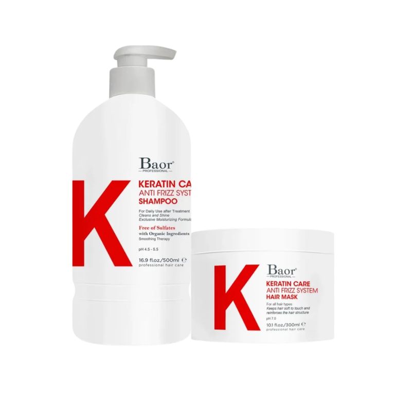 BAOR K – Dúo Keratine Care Shampoo 500 ml + Mask 300 ml