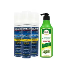 KIRKLAND - Minoxidil Espuma 3 Uni + Shampoo Romero Crecepelo 520 ml