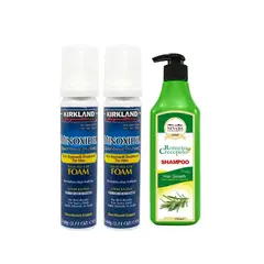 KIRKLAND - Minoxidil Espuma 2 Uni+ Shampoo Romero Crecepelo 320 ml