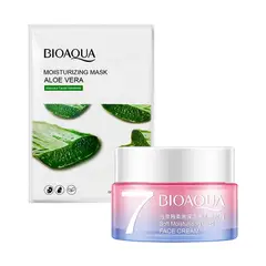 BIOAQUA - Crema Facial Aclaradora + Mascarilla Hidratante de Aloe Vera