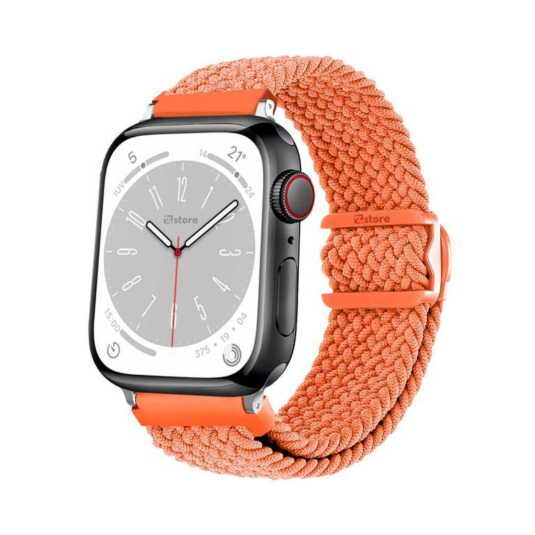 Correas de Nylon Para Apple Watch 42-44-45-49mm Naranja Silver