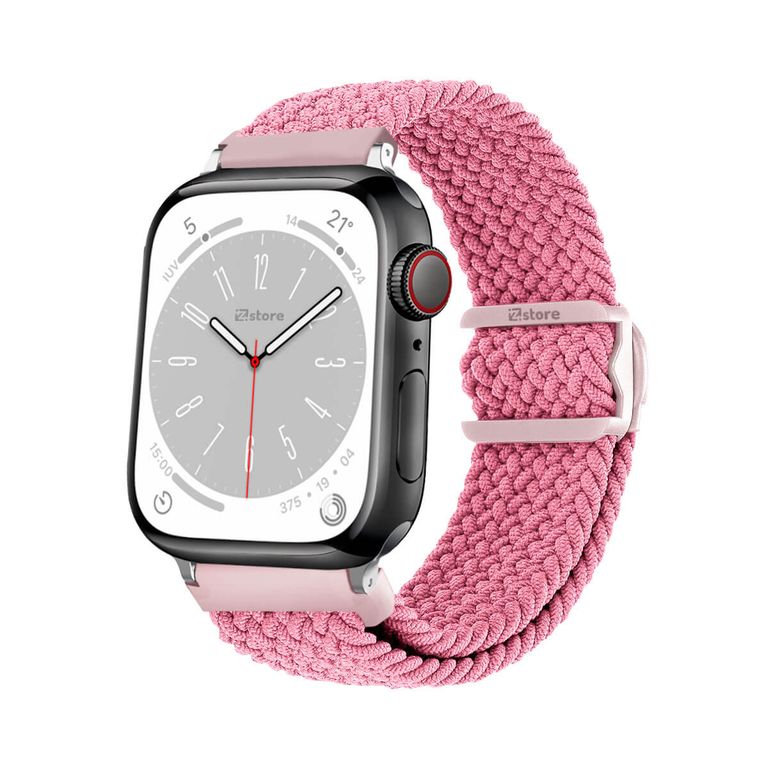 Correas de Nylon Para Apple Watch 38-40-41mm Rosado Silver