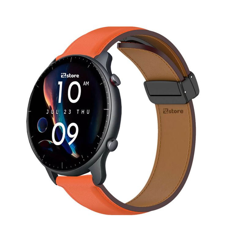 Correa de Cuero Para Amazfit GTR2 Magnético Naranja