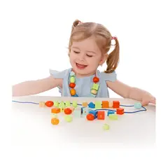 CLASSIC WORLD - 90 Cuentas de Cordón, de Madera, marca