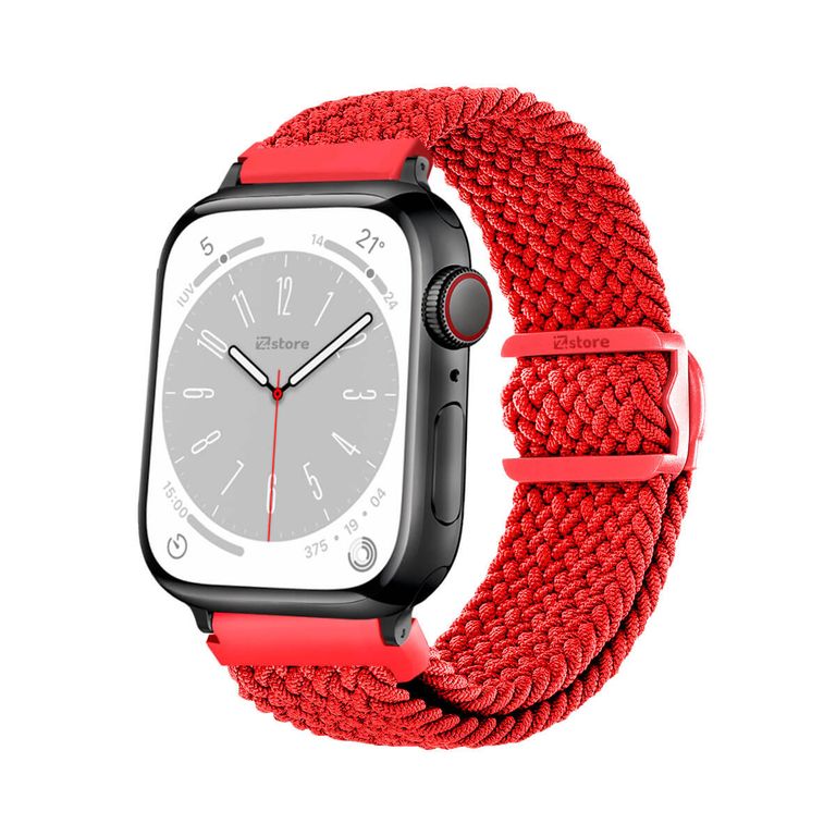 Correas de Nylon Para Apple Watch 42-44-45-49mm Rojo Black