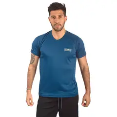 M MUSCLE MUSEUM - Polo Deportivo Color Azul Acero para Hombre
