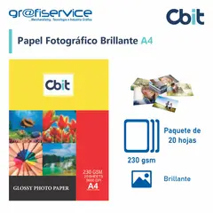 GENERICO - Papel Fotográfico Brillante A4 CBIT 20h 230g