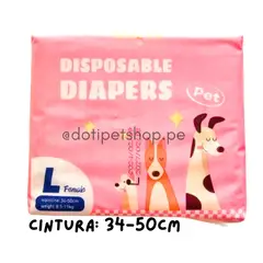 GENERICO - Pañal para mascotas Hembra L 34-50cm