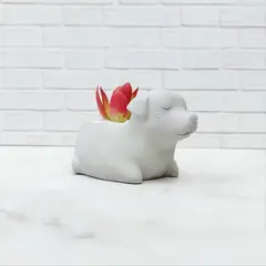 CONKRETE - Maceta de Cemento Perro Labrador + Planta Suculenta aleatoria