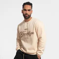 GENERICO - Polera de algodón afranelado Brooklyn beige Arcoi