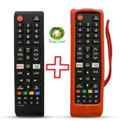 UNIVERSAL - Control Remoto Para tv Samsung Smart Botón Amazon Prime Funda Roja