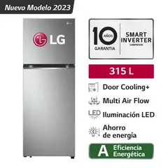 LG - Refrigeradora GT31BPP 315L Door Cooling Top Freezer Plateada
