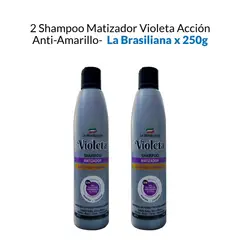 LA BRASILIANA - Shampoo Matizador Violeta Acción AntiAmarillo 250G 2 Uni