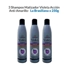 LA BRASILIANA - Shampoo Matizador Violeta Acción AntiAmarillo 250G 3 Uni
