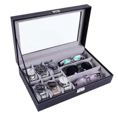 GENERICO - Organizador Multifuncional de Cuero Pu Gafas y Reloj