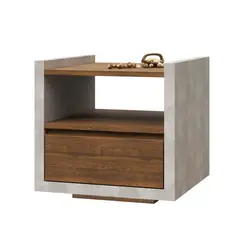 MUEBLES MACRUMO - Velador Rústico 1 cajón color Brixtón