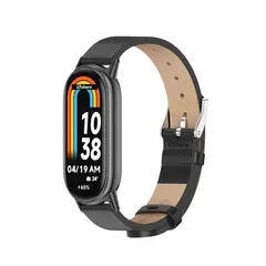 GENERICO - Correa de Cuero Para Xiaomi Mi Band 8 Negro