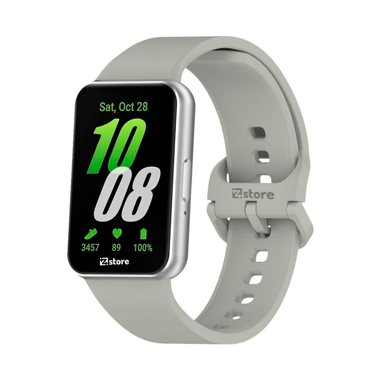 Correa Silicona Para Samsung Galaxy Fit 3 Verde Gris