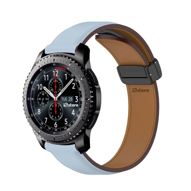 Correa de Cuero Para Samsung Gear S3 Magnético Celeste