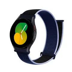 GENERICO - Correa de Nylon Para Samsung Galaxy Watch 4 y 5 Azul Bicolor