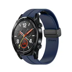 GENERICO - Correa Para Huawei Watch GT Broche Magnético Azul Oscuro