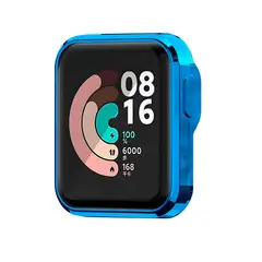 GENERICO - Case con Protector Xiaomi Mi Watch Lite Metalizado Azul