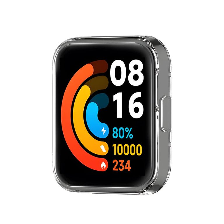 Case con Protector Redmi Watch 2 Lite Color Metalizado Transparente