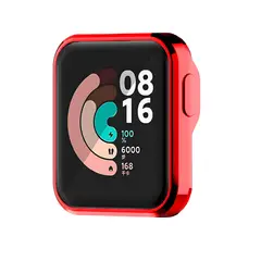 GENERICO - Case con Protector Xiaomi Mi Watch Lite Metalizado Rojo