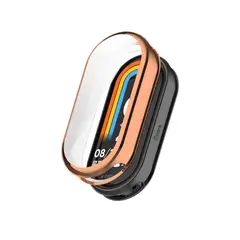GENERICO - Case Metalizado Para Xiaomi Mi Band 8 Gold Rose