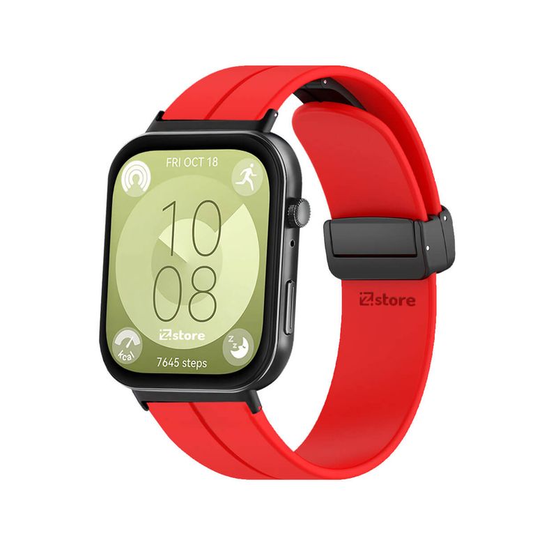Correa Para Huawei Watch Fit 3 Broche Magnetico Rojo Black