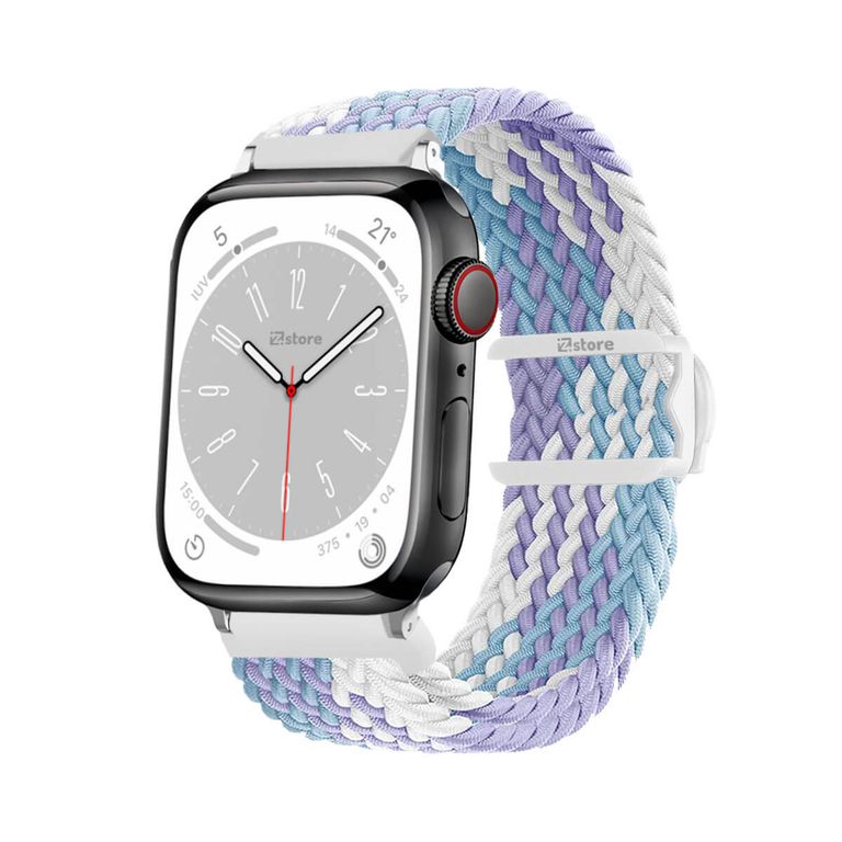 Correas de Nylon Para Apple Watch 42-44-45-49mm Lila Bicolor Silver