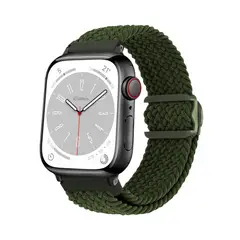 GENERICO - Correas de Nylon Para Apple Watch 42-44-45-49mm Verde Militar Black