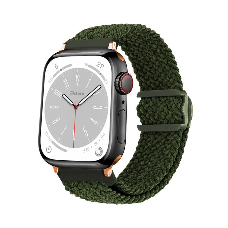 Correas de Nylon Para Apple Watch 42-44-45-49mm Verde Militar Gold Rose