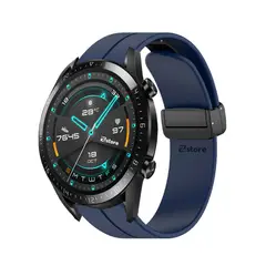 GENERICO - Correa Para Huawei Watch GT2 46MM Broche Magnético Azul Oscuro