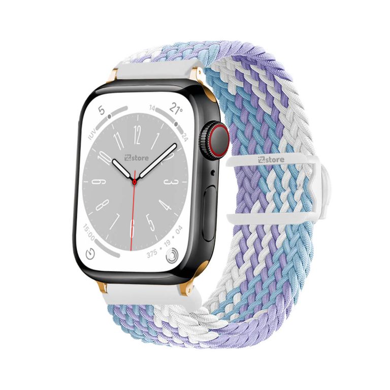 Correas de Nylon Para Apple Watch 38-40-41mm Lila Bicolor Gold