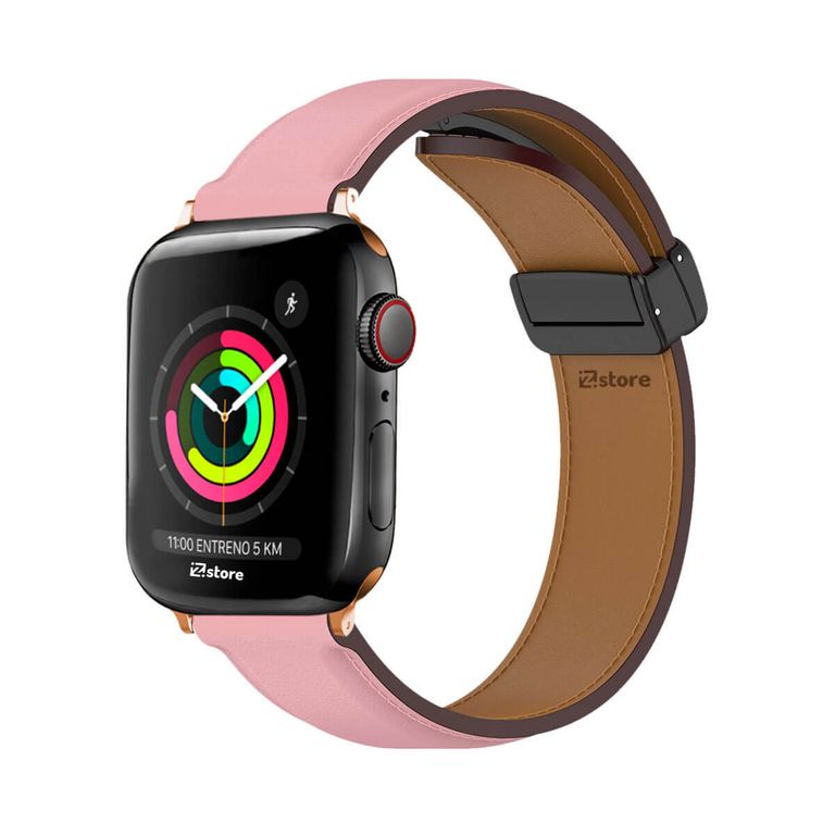 Correa De Cuero Para Apple Watch 38-40-41mm Rosado Gold Rose