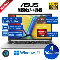 ASUS - Laptop Vivobook E1504FA-NJ545 15.6" FHD, AMD Ryzen 5-7520U, Ram 16GB, SSD 512GB, Win 11